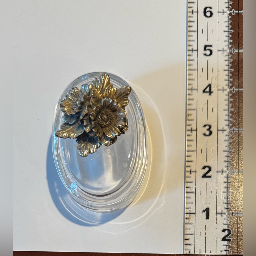Gold Floral Glass Jar